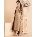 CTL-58 BEIGE V Neckline Asymetrical Cut Party Wear Ready Made Dress